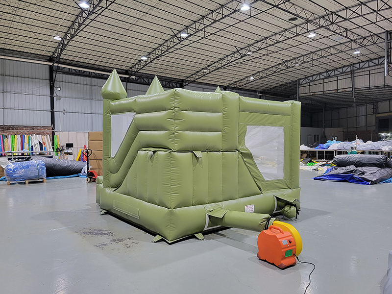 army-green-bounce-house-rear-blower-connection army-green-bounce-house-rear-blower-connection
