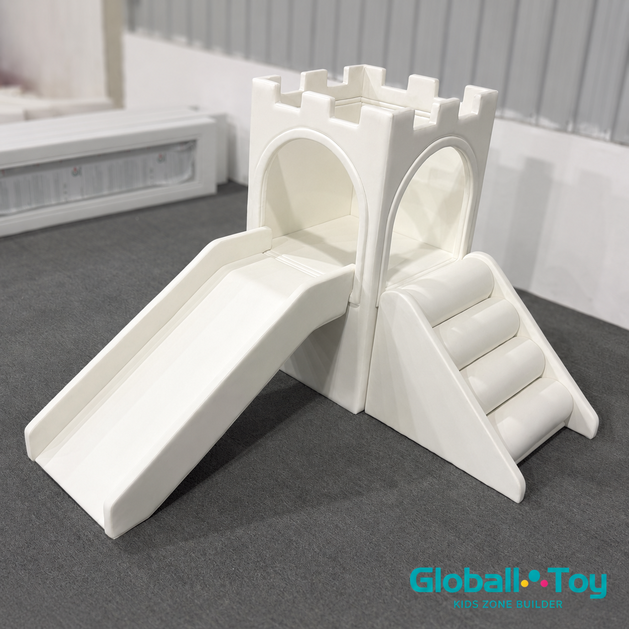 globalltoy-soft-play-castle-slide-white-kids-playground globalltoy-soft-play-castle-slide-white-kids-playground