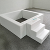 Square white foam ball pit with steps for kids
