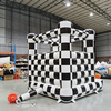 Inflatable black white bouncer castle for backyard birthday rental