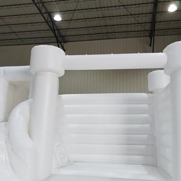 White Inflatable Castle Bouncy Slide for Indoor Playgrounds