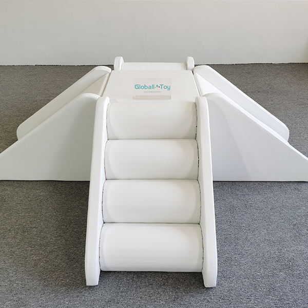 Soft play climber and slide combo with white finish