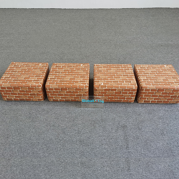 Brown brick design foam cubes for soft play construction