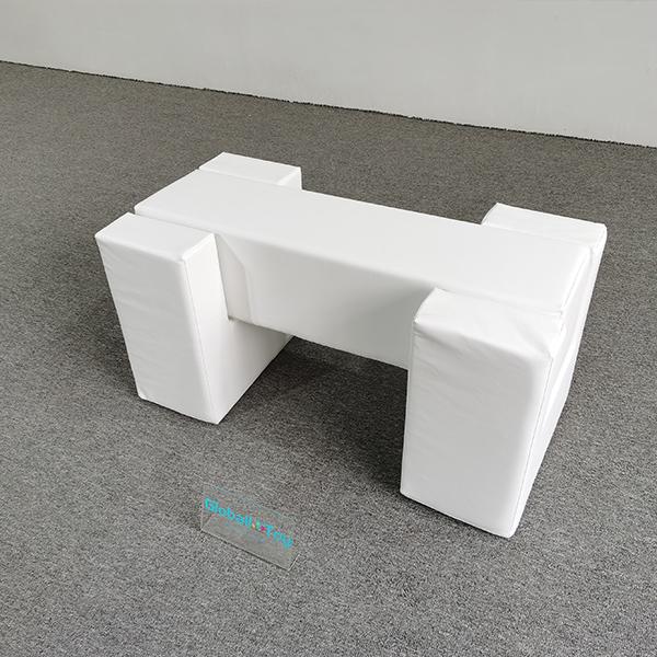 White Soft Play Bridge with Balance Beam for Toddlers