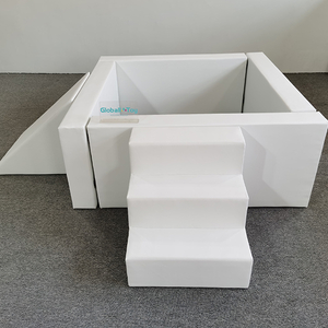 White soft play fence set with steps and slope