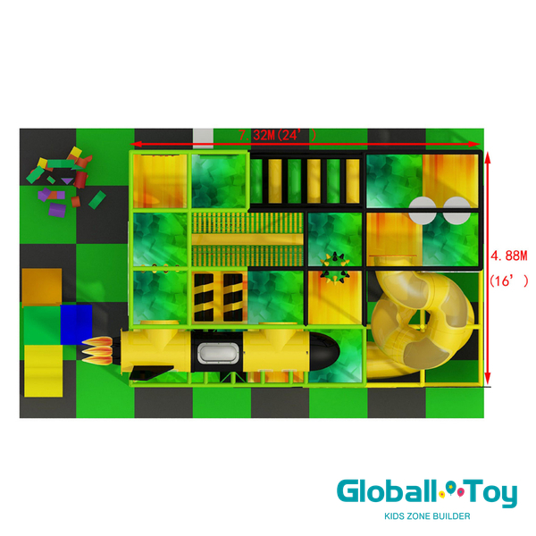 space rocket indoor play gym with modular design and soft play activities