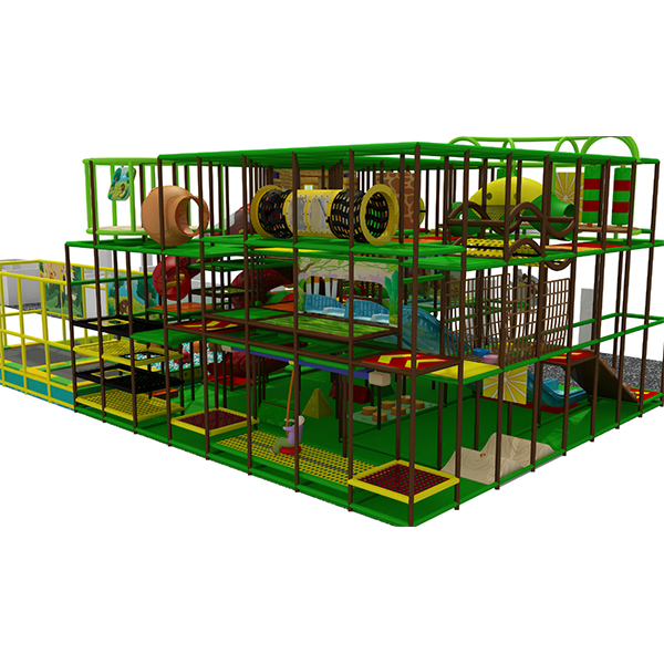 jungle adventure indoor play structure with tube slides and soft play equipment