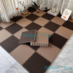 woven floor mat brown soft play kids room