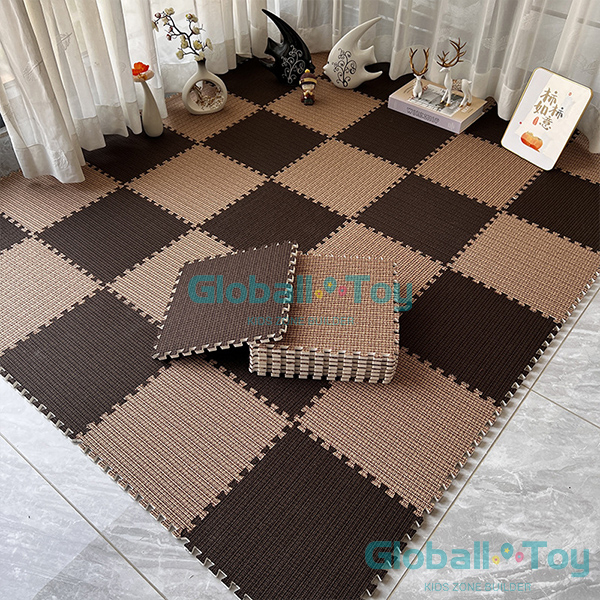 woven floor mat brown soft play kids room