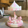 Pink soft play carousel for toddlers indoor amusement