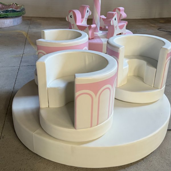 Soft foam indoor amusement ride with pastel theme