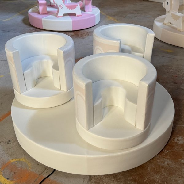 Soft play rotating tea cup ride for kids indoor playground