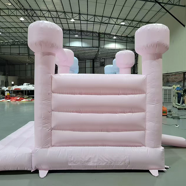 Light Pink Inflatable Jumping Castle Soft Bouncer For Children Birthday Rental