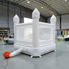 White Bouncer House With Slide For Backyard Birthday Event