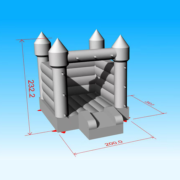 Petit château gonflable blanc doux gonflable pour la fête d'anniversaire