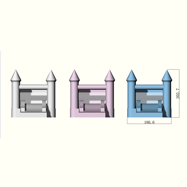 Château de videur gonflable blanc rose bleu clair avec glissement pour la location