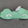 Green car-themed soft rocker with white handle for kids