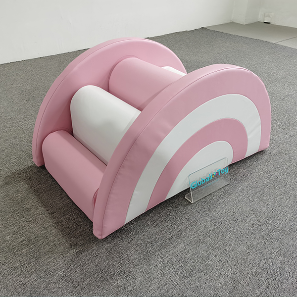Pink rainbow foam bridge toy for toddlers