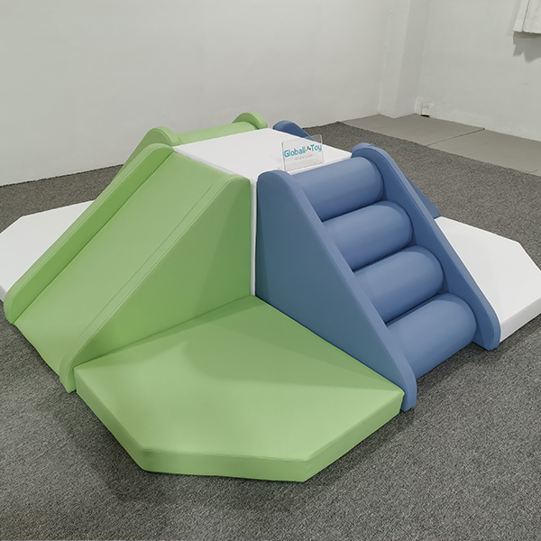 Toddler safe foam climbing set with slides and slopes