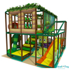 custom design indoor play system with treehouse and rope bridge