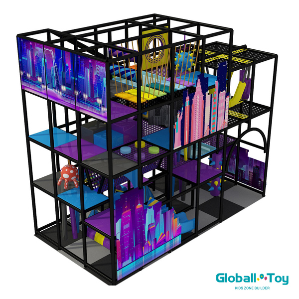 daycare soft play obstacle course indoor playground with black frames