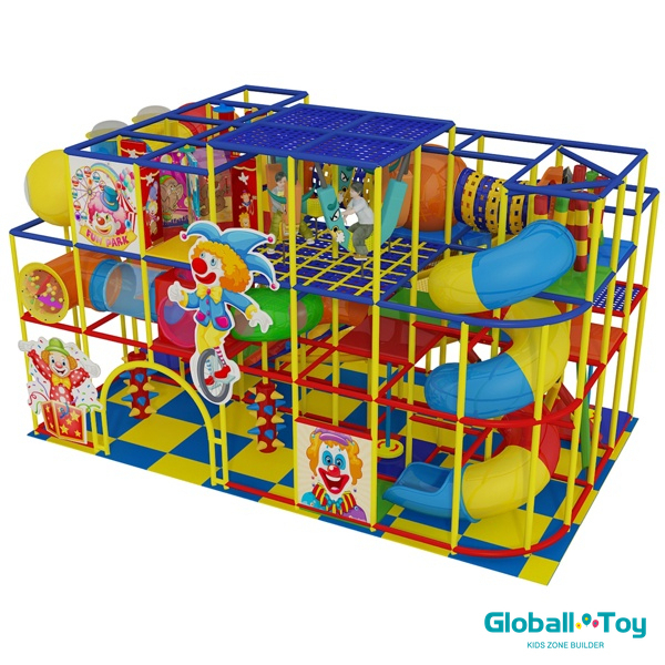 commercial clown indoor playground spiral tube slide and play system