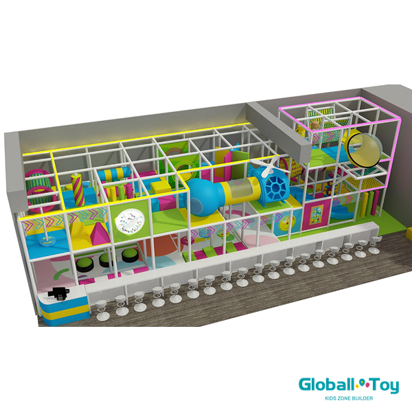 commercial indoor soft play propeller theme playground with tube slide and activity zones