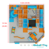 Kinderen indoor speeltuin plattegrond 9 32m bij 10 14m citaat