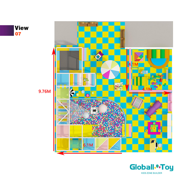 indoor playground 9.76m x 6.1m floor plan custom design for preschool
