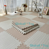 woven floor mat beige cream kids floor protection