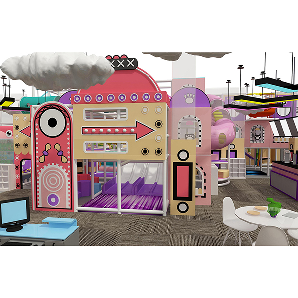 commercial indoor playground with soft play equipment and tunnels