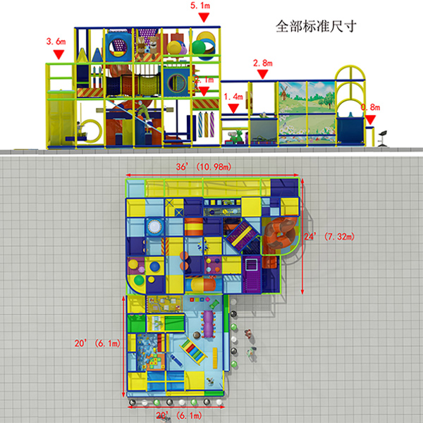 commercial kids play area design with slides ball pits and play panels