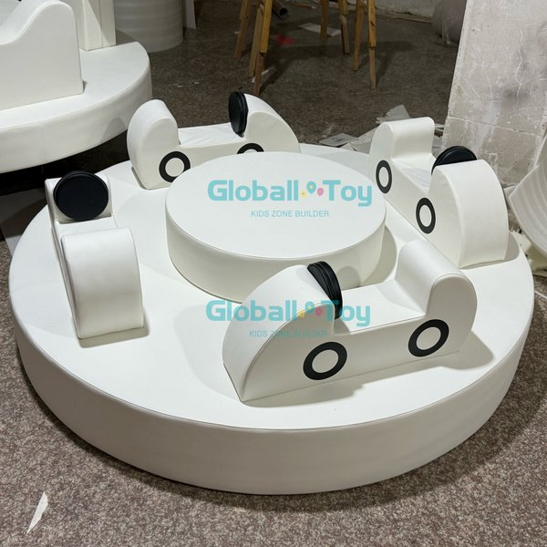 Kids Soft Play Round Table with Cars Set for Amusement Centers