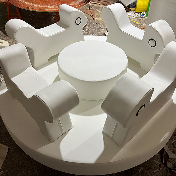 Modern indoor soft play roundabout carousel with animal seats for toddler entertainment
