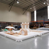 Cream inflatable playground castle with slide and tunnel for kids