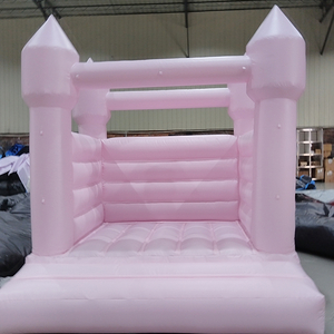 Commercial Pink Bounce House with Turret Design for Rental