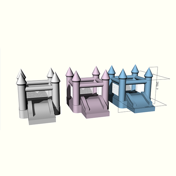 Castle pastel gonflable en douceur pour la location d'événements et les jeux intérieurs