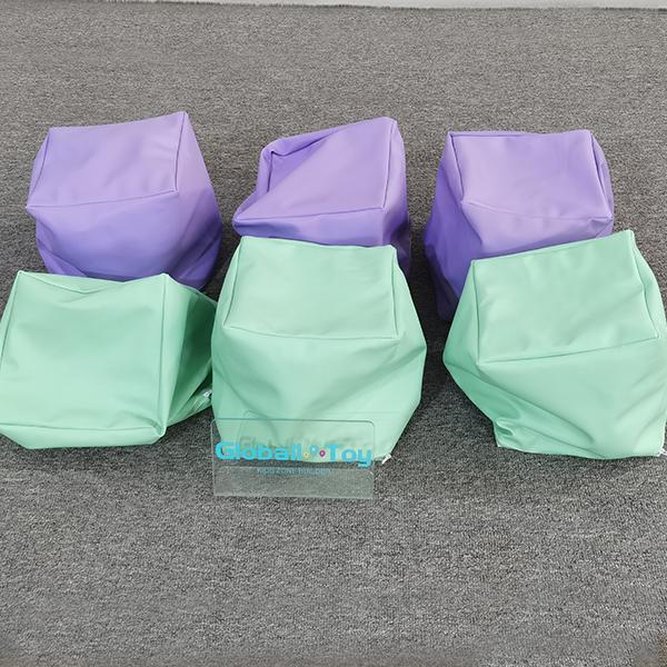 Green and purple soft foam cube set for toddlers