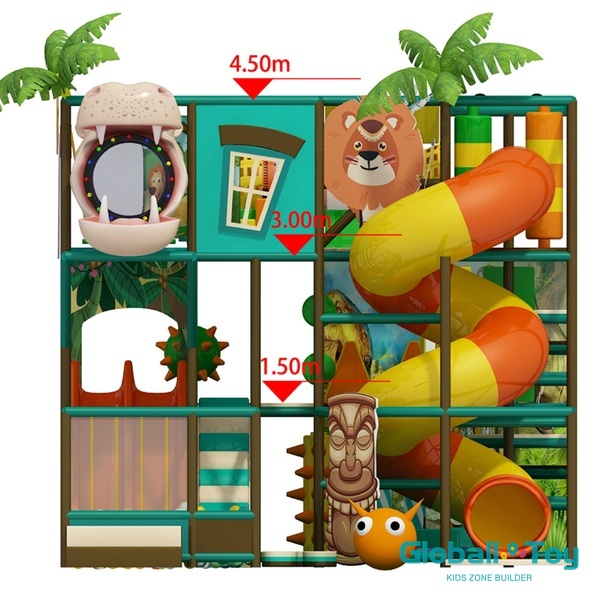 kids indoor soft play jungle gym with ball pit and climbing tunnel