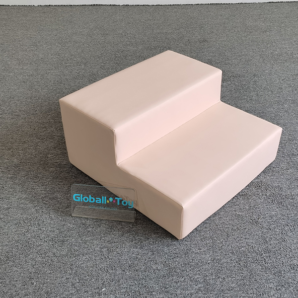 Beige soft play step block for indoor playground