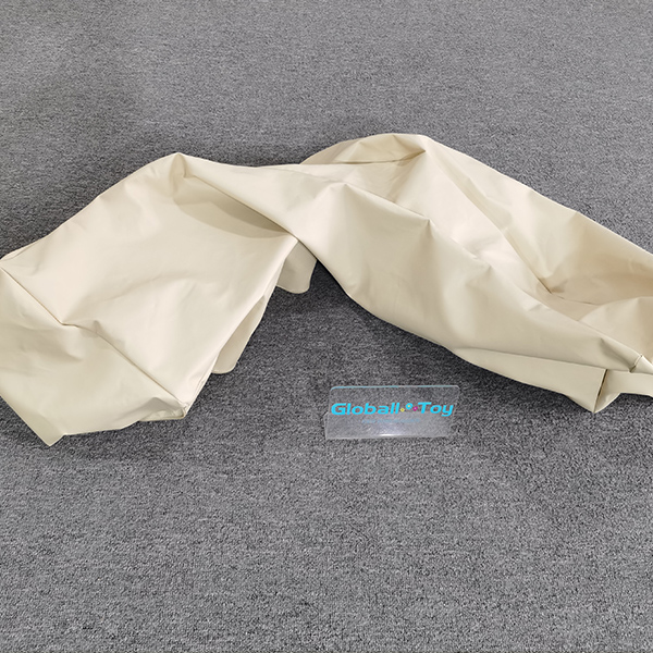 Cream vinyl tunnel arch cover for playground