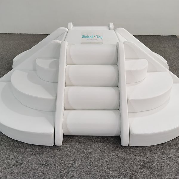 white-round-soft-play-climbing-pyramid