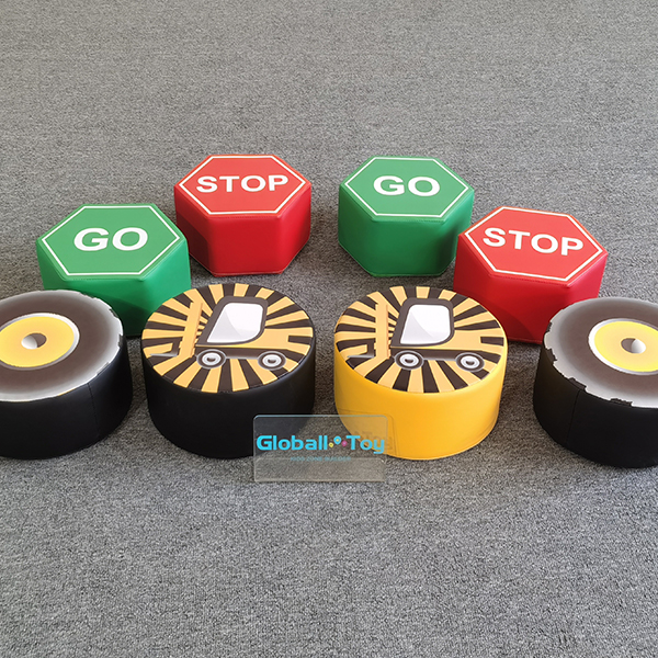 construction theme soft play stepping blocks set
