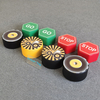 Colorful soft seating blocks with traffic symbols and wheels