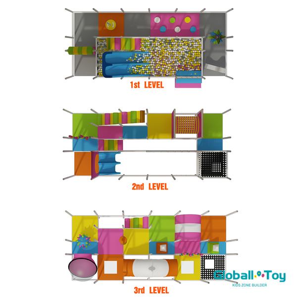 indoor playground soft play structure with ball pit and slide commercial supplier