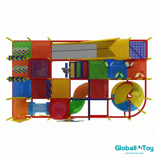 modular clown indoor playground equipment with tunnels and slides