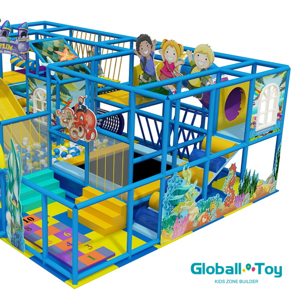 Wholesale indoor play structure with tunnels slides ball pool for family entertainment center