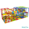 commercial indoor playground design with tunnel slide and climbing net
