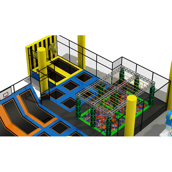 professional trampoline park manufacturer with obstacle challenge zone