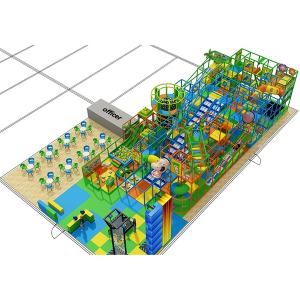 adventure indoor playground with climbing walls slides and tunnels for kids